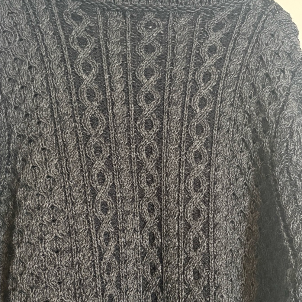 Aran Crafts Black Cable Knit Cardigan - Picture 9 of 11